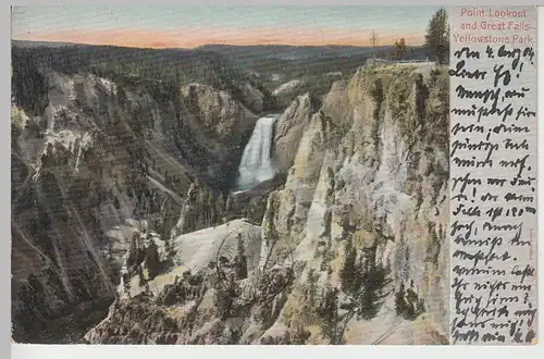 (105483) AK Yellowstone Park, Point lookout and great falls, 1904