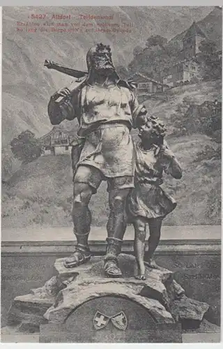 (8043) AK Altdorf, Uri, Telldenkmal, Rathausplatz, vor 1945