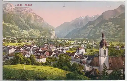 (7959) AK Altdorf, Uri, Panorama, vor 1945