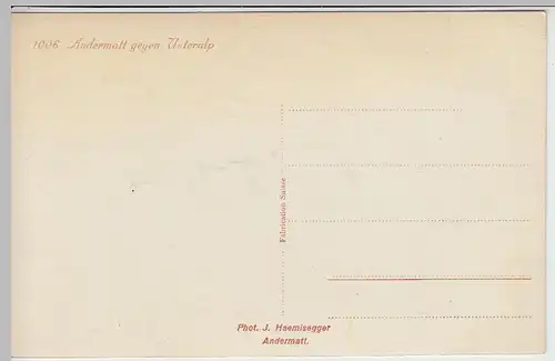 (38516) Foto AK Andermatt gegen Unteralp 1920er