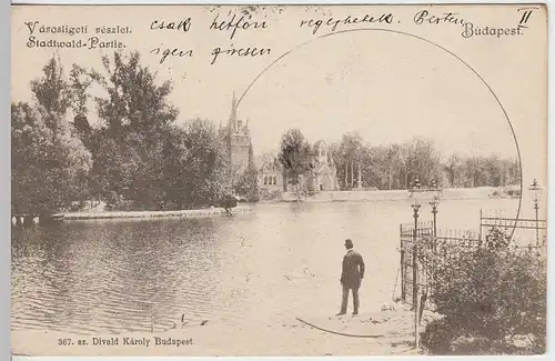 (32207) AK Budapest, Stadtwald-Partie, 1901