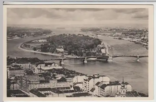 (17499) Foto AK Budapest, Blick zur Margaretheninsel 1935