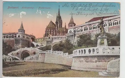 (110141) AK Budapest, Fischerbastei, Halászbástya, Feldpost 1914-18