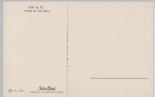 (97471) AK Ulm, Donau, Partie an der Blau, vor 1945