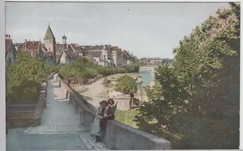 (97470) AK Ulm, Donau, an der Stadtmauer, vor 1945