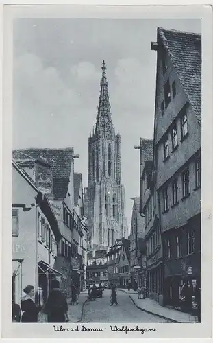 (96147) AK Ulm, Donau, Walfischgasse, Münster, vor 1945