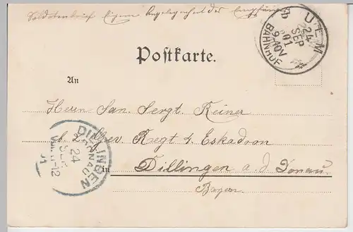 (92888) AK Gruss aus Ulm, 1901