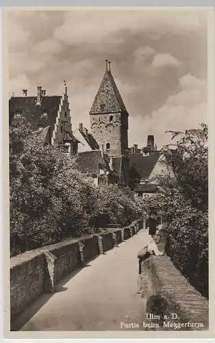 (83971) Foto AK Ulm, Donau, Metzgerturm, vor 1945