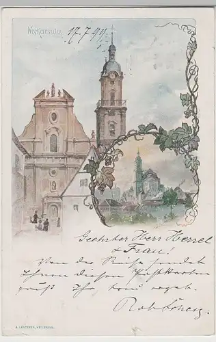 (81130) Künstler AK Neckarsulm, Kirche St. Dionysius 1899