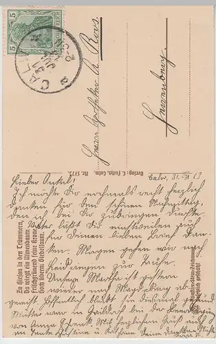 (76840) Künstler AK Hirsau, Schlossruine, "Die Ulme von Hirsau" 1913