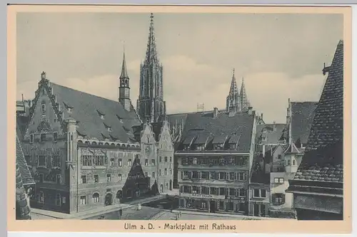 (47324) AK Ulm, Marktplatz, Rathaus, vor 1945