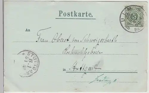 (113463) AK Ulm, Klein Venedig, Mondscheinkarte 1897