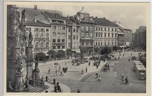 (112470) AK Olmütz, Olomouc, Platz, Dreifaltigkeitssäule 1941