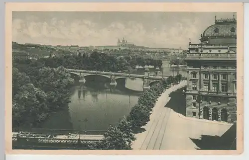(110127) AK Prag, Praha, Pohled od Národniho divadla, Stadtansicht, vor 1945