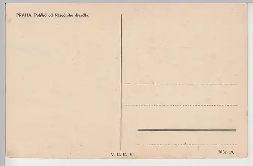 (110127) AK Prag, Praha, Pohled od Národniho divadla, Stadtansicht, vor 1945