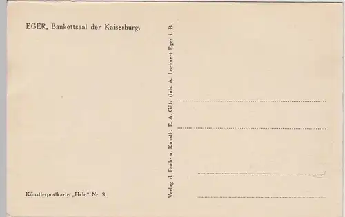 (109933) AK Eger, Cheb, Kaiserburg, Bankettsaal, vor 1945