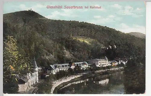 (109609) AK Gießhübl Sauerbrunn, Kyselka, Ortsansicht, nach 1908