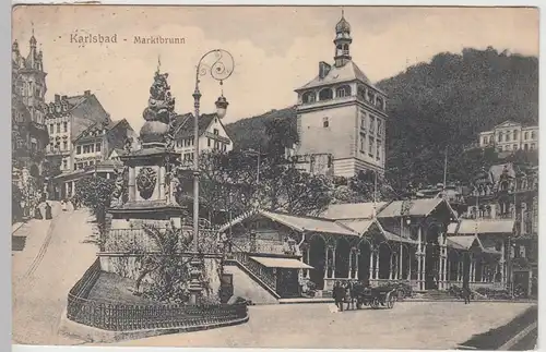 (109090) AK Karlsbad, Karlovy Vary, Marktbrunnen 1913