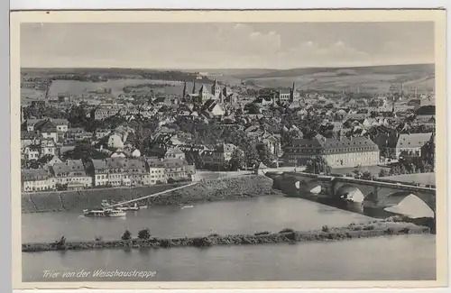 (95090) AK Trier, Blick von der Weißhaustreppe, vor 1945