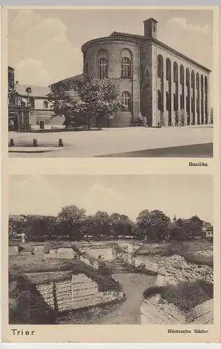 (81121) AK Trier, Basilika, Römische Bäder, Feldpost 1944