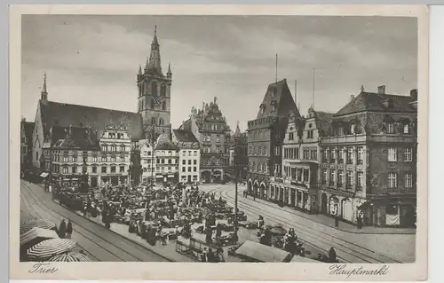 (79325) AK Trier, Hauptmarkt, St. Gangolf, vor 1945