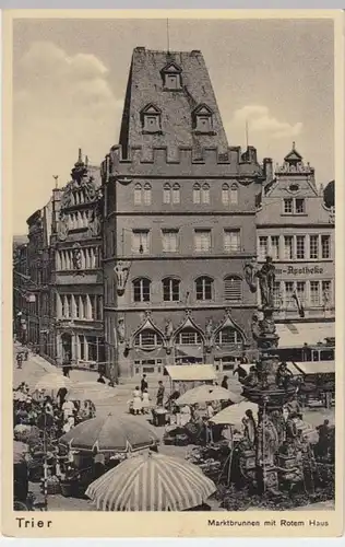 (6362) AK Trier, Marktbrunnen, Rotes Haus 1933