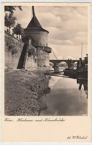 (56508) Foto AK Trier, Krahnen und Römerbrücke, 1941