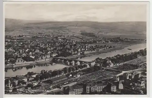 (20266) Foto AK Trier, Römerbrücke, Panorama, vor 1945