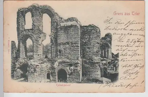 (101246) AK Gruß aus Trier, Kaiserpalast, Reliefkarte 1900