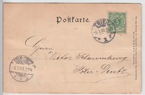 (101246) AK Gruß aus Trier, Kaiserpalast, Reliefkarte 1900