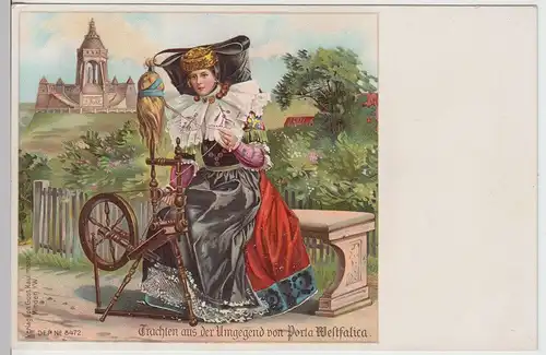 (113635) AK Tracht aus der Umgebung von Porta Westfalica, bis 1905