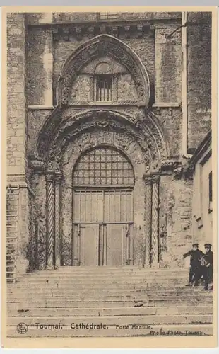 (15869) AK Tournai, Doornik, Kathedrale, Porte Mantille, Feldpost 1917