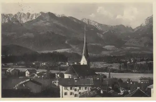 (913) AK Kössen, Ortsansicht, Kaisergebirge 1938