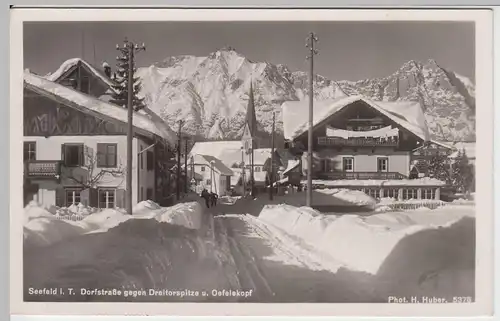 (52796) Foto AK Seefeld in Tirol, Dorfstraße, Dreitorspitze, Öfelekopf 1940