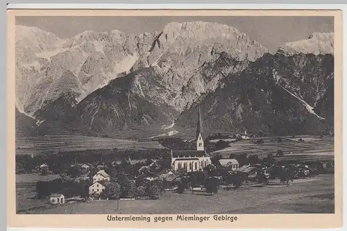 (51042) AK Untermieming gegen Mieminger Gebirge, vor 1945