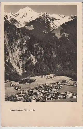 (46122) Foto AK Mayrhofen i. Zillertal gegen Ahornspitze, 1938