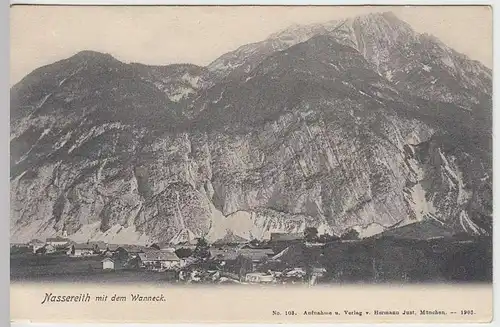 (34501) AK Nassereith, Panorama mit dem Wanneck, 1903