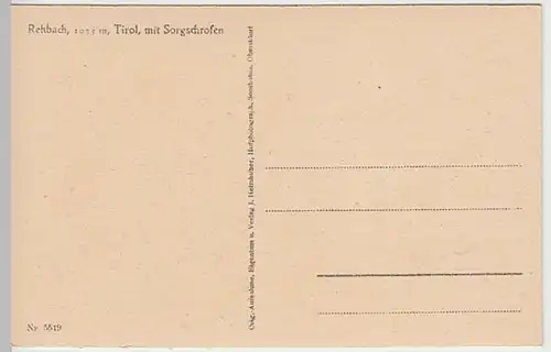 (25126) AK Rehbach, Tirol, Ortsansicht mit Sorgschrofen, vor 1945