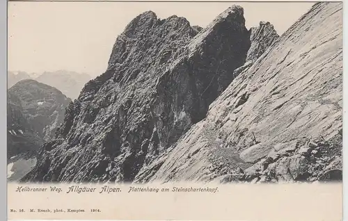 (112350) AK Heilbronner Weg, Plattenhang am Steinschartenkopf, um 1904