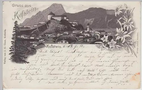 (110988) AK Gruss aus Kufstein, Litho 1903