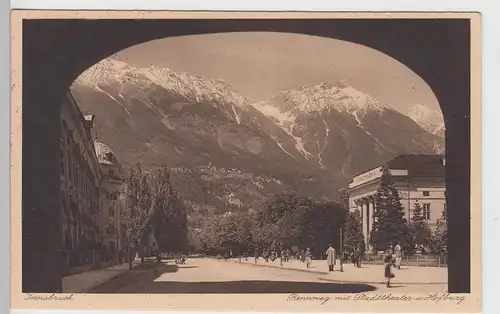(107578) AK Innsbruck, Rennweg mit Stadttheater und Hofburg, 1928