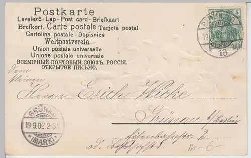 (109363) Künstler AK Kleine Kätzchen mit Brief, Prägekarte 1902