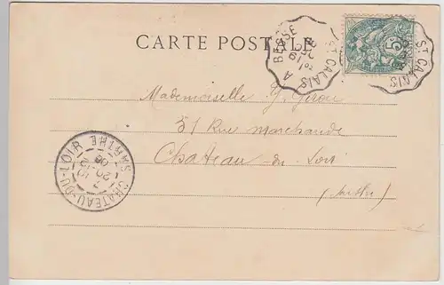 (100316) AK Entenküken, die ersten Schritte, französische Karte 1906