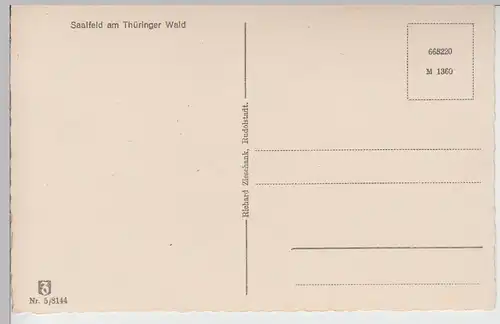 (99934) AK Saalfeld, Saale, Partie an der Saalebrücke, Cafe, vor 1945