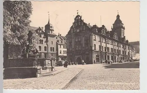 (99930) Foto AK Gotha, Rathaus, Schellenbrunnen 1960