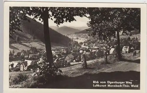 (99888) Foto AK Manebach, Thür. Wald, Blick v. Elgersburger Weg 1955