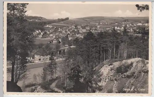 (99835) Foto AK Berga, Elster, Panorama, vor 1945