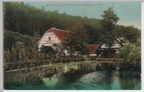 (99814) AK Eisenberger Mühltal, Gasthof Naupoldsmühle 1913