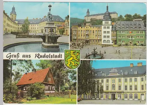 (99620) AK Rudolstadt, Mehrbildkarte, 1983