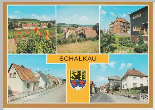 (99579) AK Schalkau, Mehrbildkarte, 1989